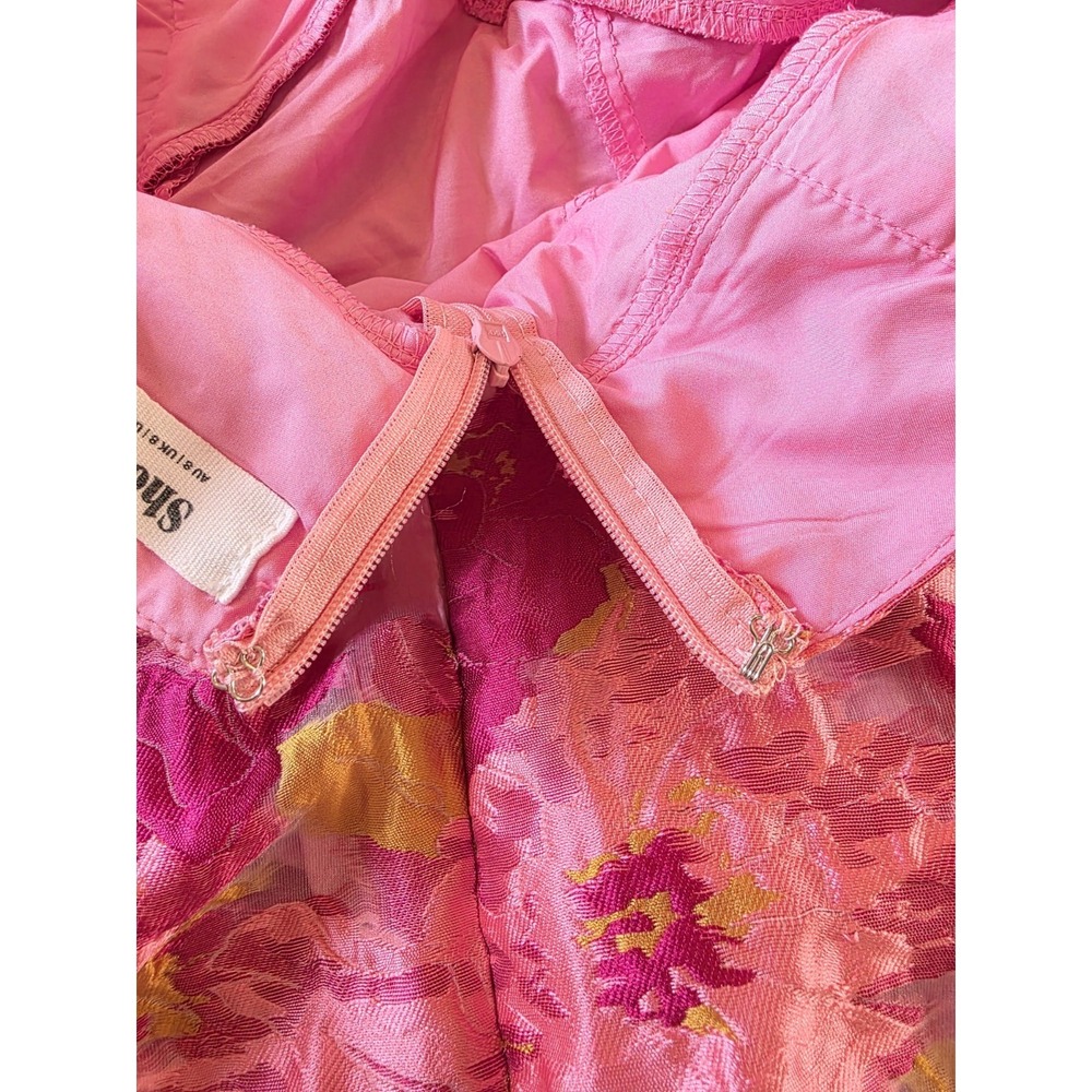 Barbie Core Coquette Showpo Floral Organza Fit Flare Plunge Mini Dress Pink US 4 - Picture 14 of 16